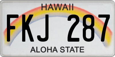 HI license plate FKJ287