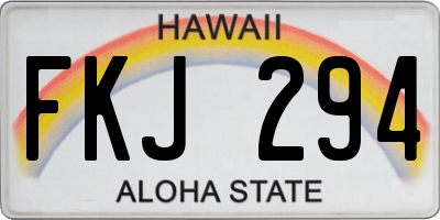 HI license plate FKJ294