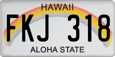 HI license plate FKJ318