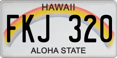 HI license plate FKJ320