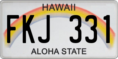 HI license plate FKJ331