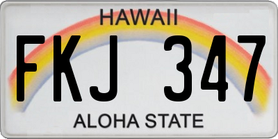 HI license plate FKJ347