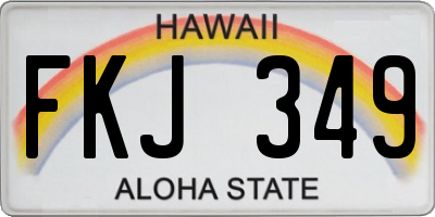 HI license plate FKJ349