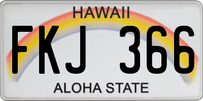 HI license plate FKJ366