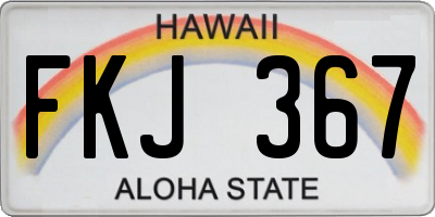 HI license plate FKJ367