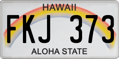 HI license plate FKJ373