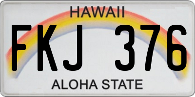 HI license plate FKJ376