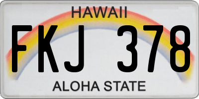 HI license plate FKJ378