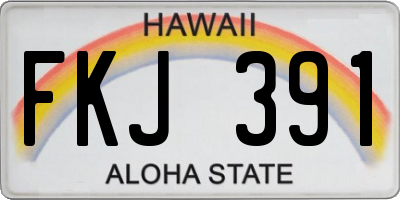 HI license plate FKJ391