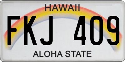 HI license plate FKJ409