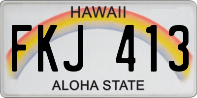 HI license plate FKJ413