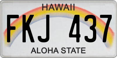 HI license plate FKJ437