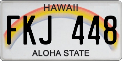 HI license plate FKJ448