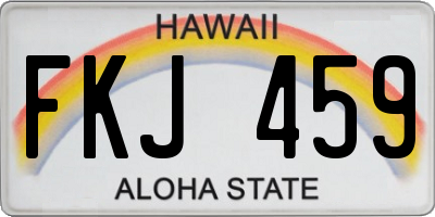 HI license plate FKJ459