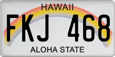 HI license plate FKJ468