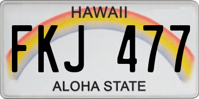 HI license plate FKJ477