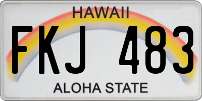 HI license plate FKJ483