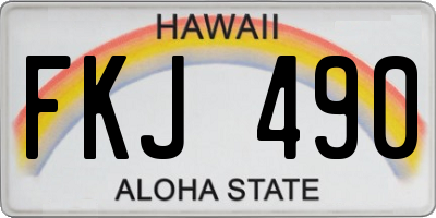 HI license plate FKJ490