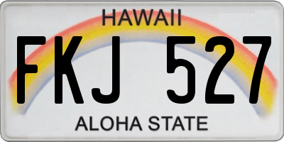 HI license plate FKJ527