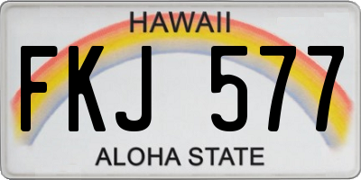 HI license plate FKJ577