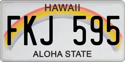 HI license plate FKJ595