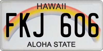 HI license plate FKJ606
