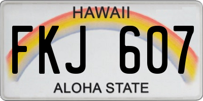 HI license plate FKJ607