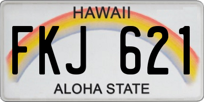 HI license plate FKJ621