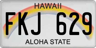 HI license plate FKJ629