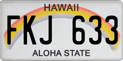 HI license plate FKJ633