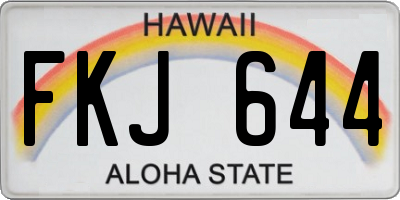 HI license plate FKJ644