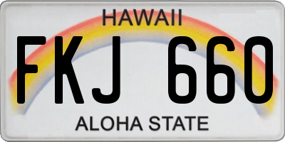 HI license plate FKJ660