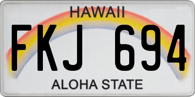 HI license plate FKJ694