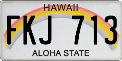 HI license plate FKJ713