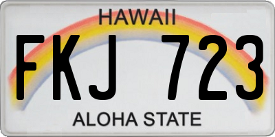 HI license plate FKJ723