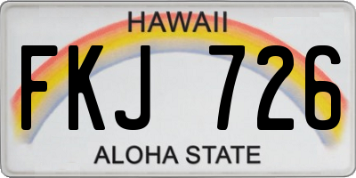 HI license plate FKJ726