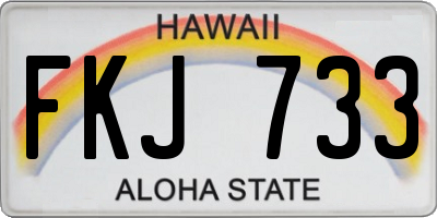 HI license plate FKJ733