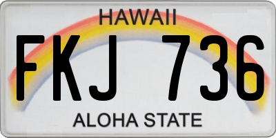 HI license plate FKJ736