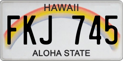 HI license plate FKJ745