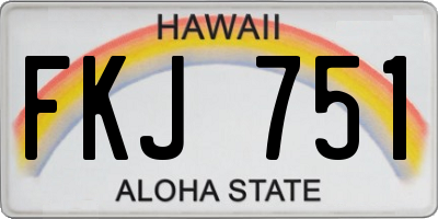 HI license plate FKJ751