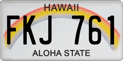 HI license plate FKJ761