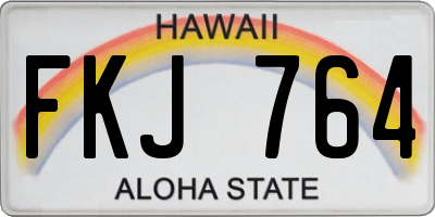 HI license plate FKJ764