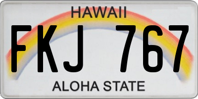 HI license plate FKJ767