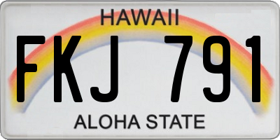 HI license plate FKJ791