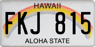 HI license plate FKJ815