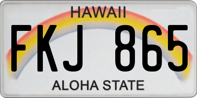 HI license plate FKJ865