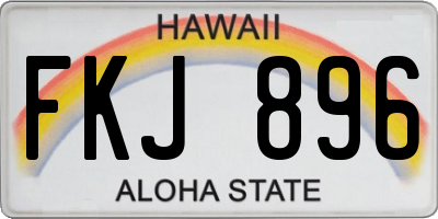 HI license plate FKJ896