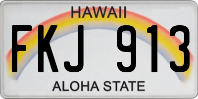 HI license plate FKJ913
