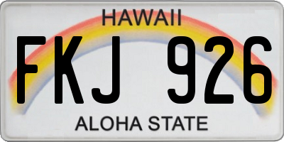 HI license plate FKJ926