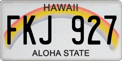 HI license plate FKJ927
